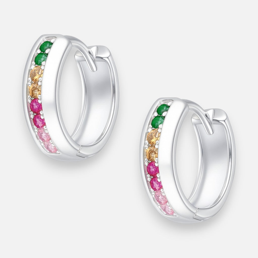 Argolla Huggie Circones Multicolor 14 mm