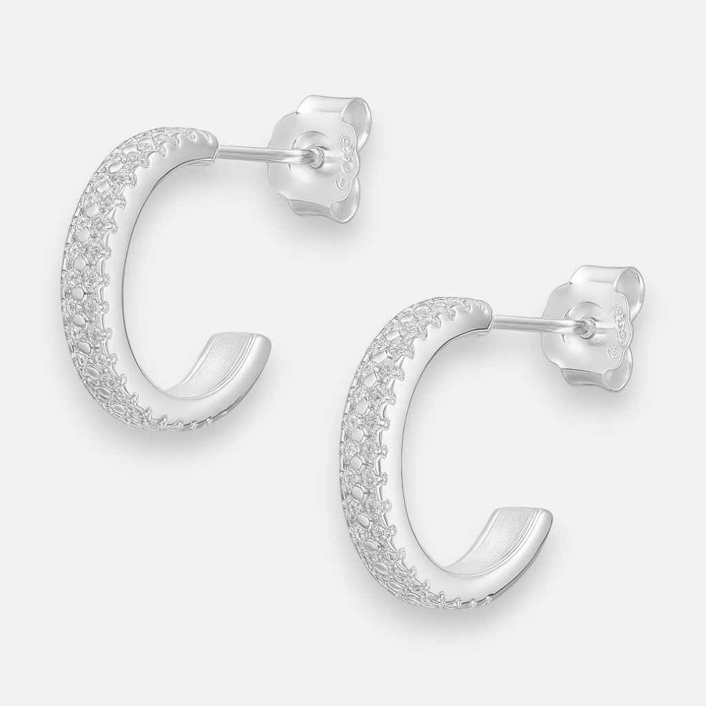 Semi Argolla Circones Pavé 14 mm
