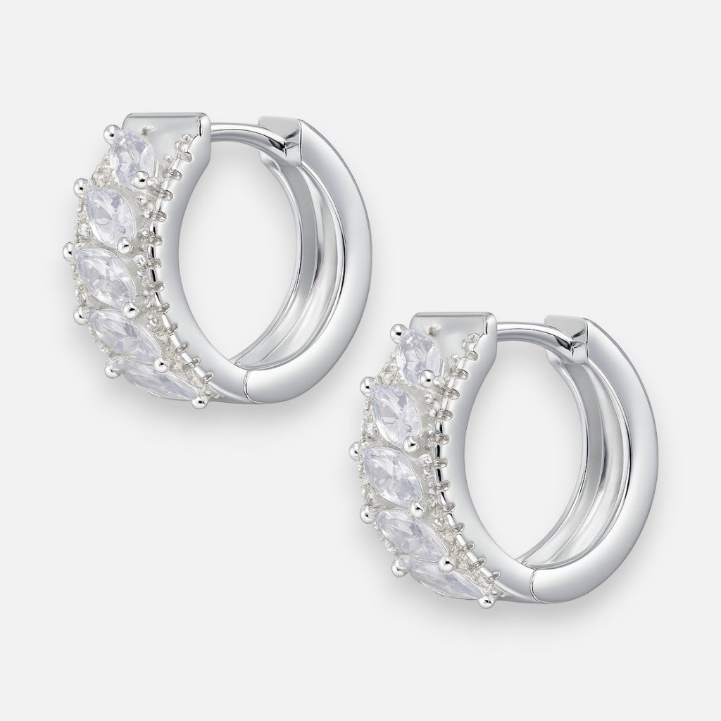 Argolla Huggie Hojas Circones 15 mm