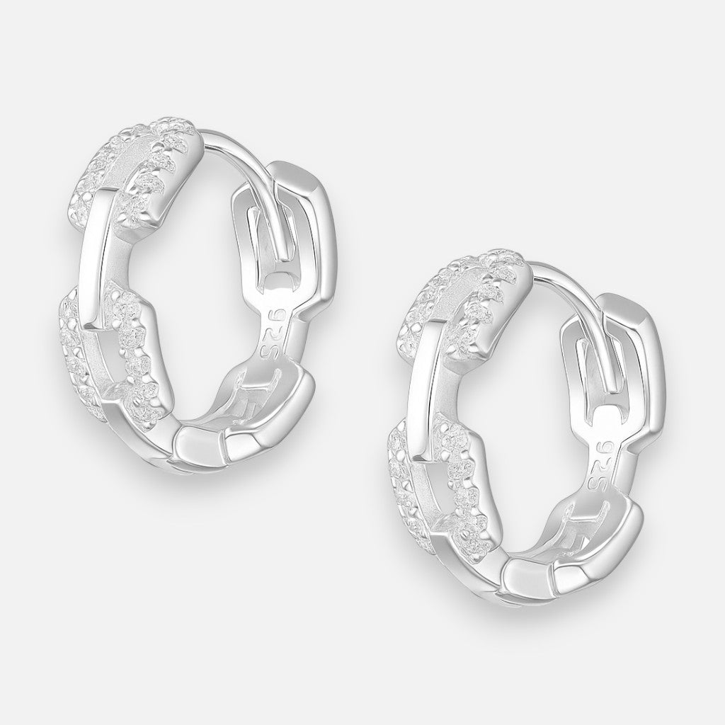 Argolla Huggie Eslabones Circones 14 mm