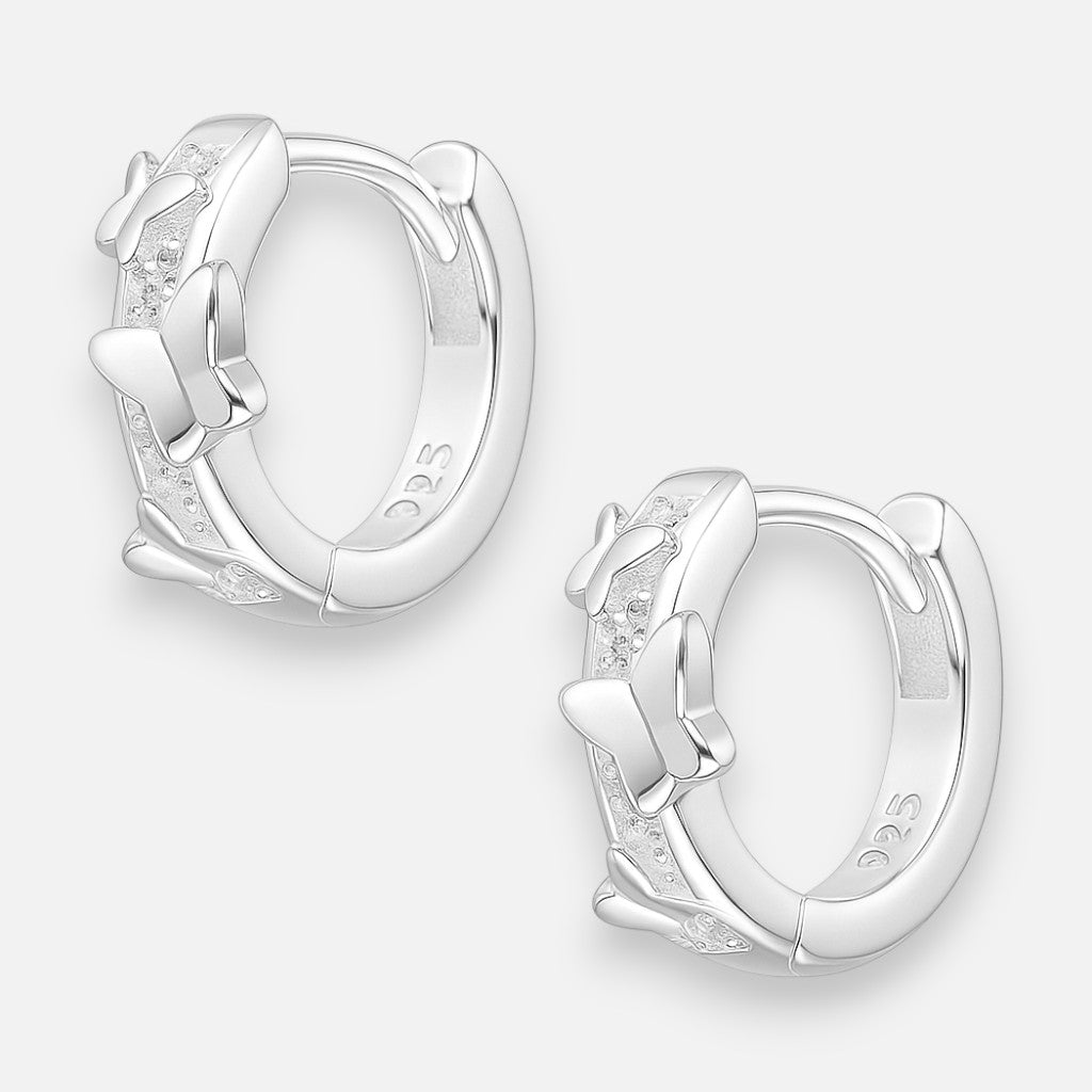 Argolla Huggie Mariposa Circones 11 mm