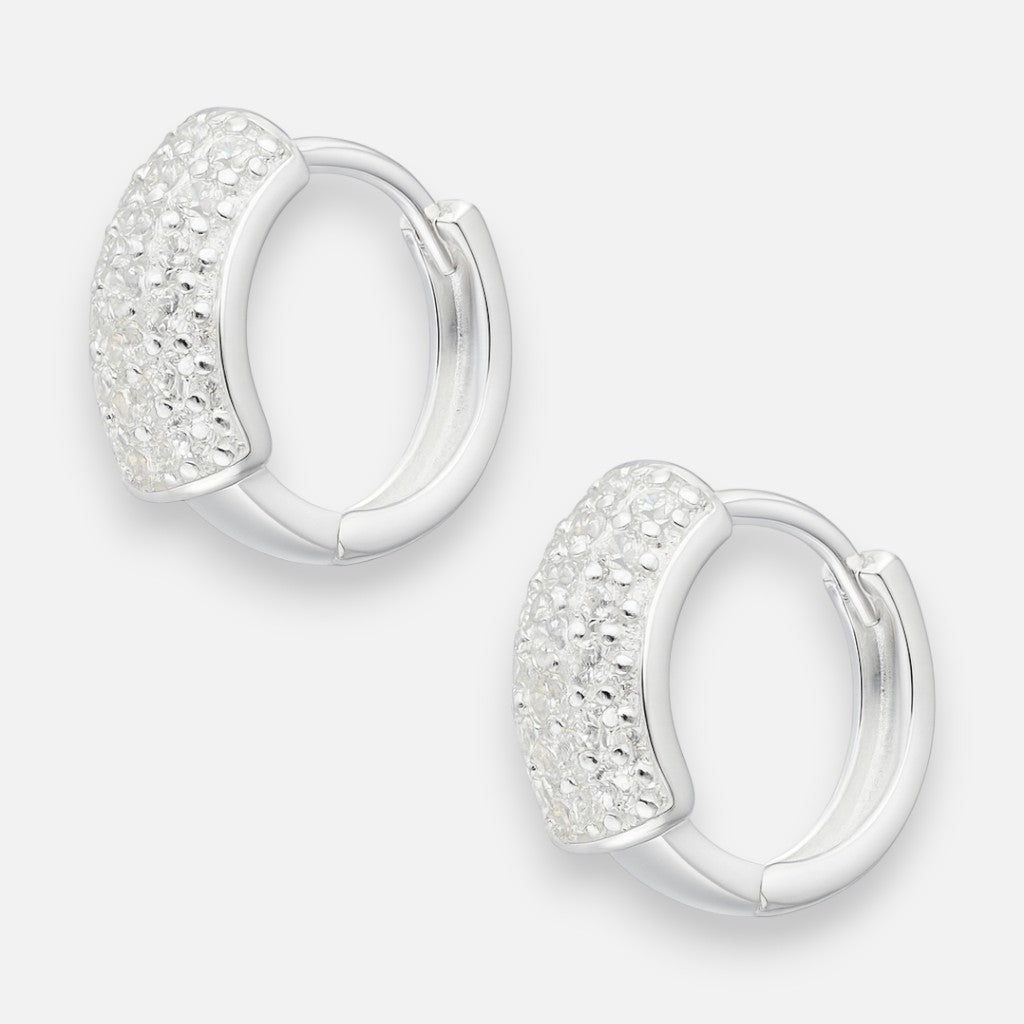 Argolla Huggie Circones Pavé 13 mm
