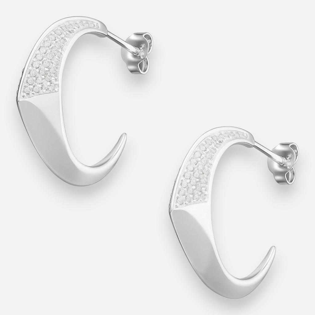 Semi Argolla Punta Circones Pavé 26 mm