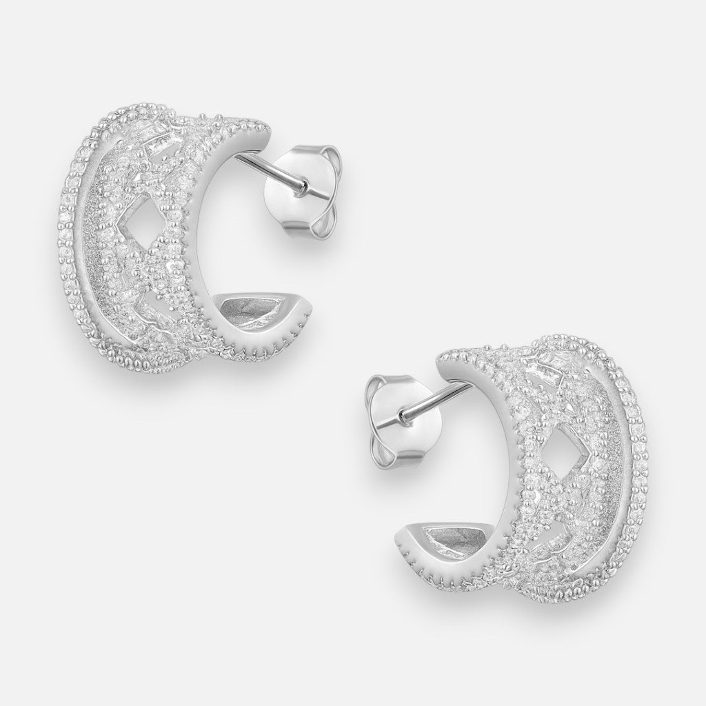 Semi Argolla Triple Rombos Circones 17 mm