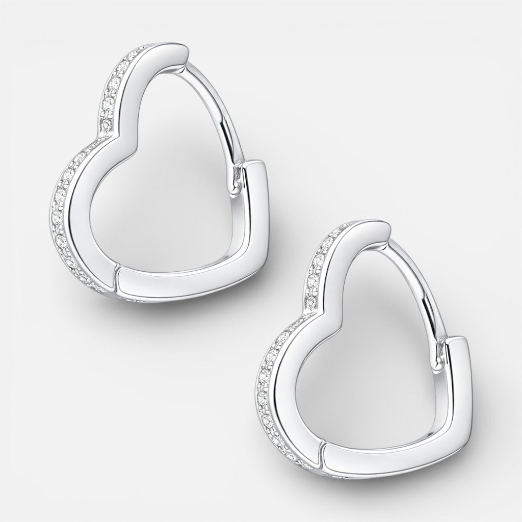 Argolla Huggie Corazón Circones 13x15 mm