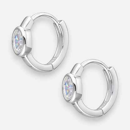 Argolla Huggie Circón Ovalado 12 mm