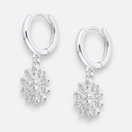 Argolla Huggie Flor Margarita Circones 12 mm