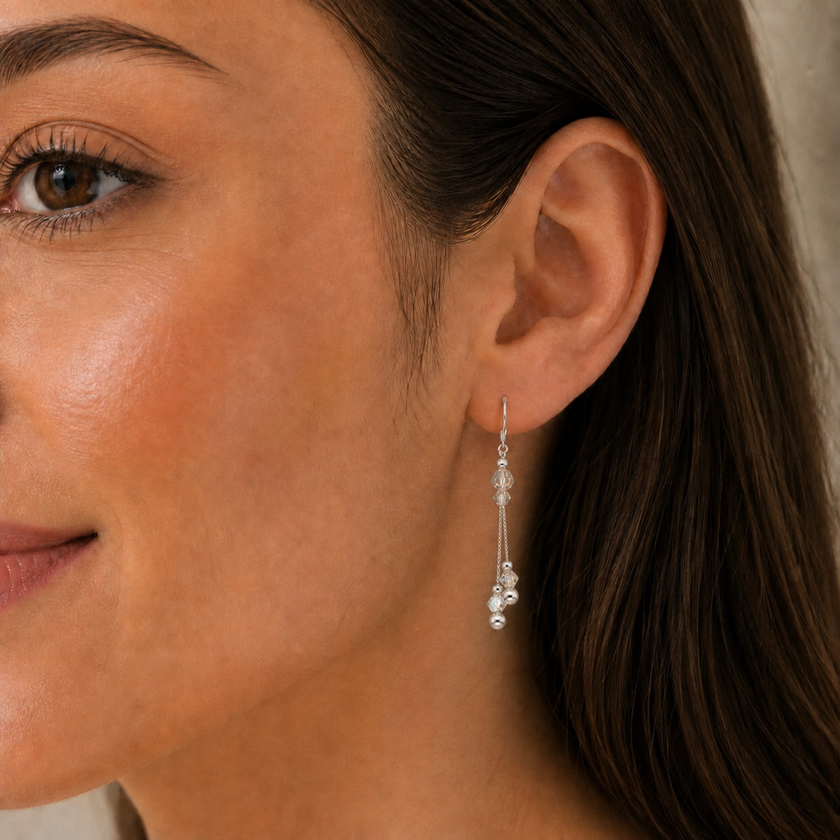Aro Esferas Cristales Hecho con Swarovski® Tornasol