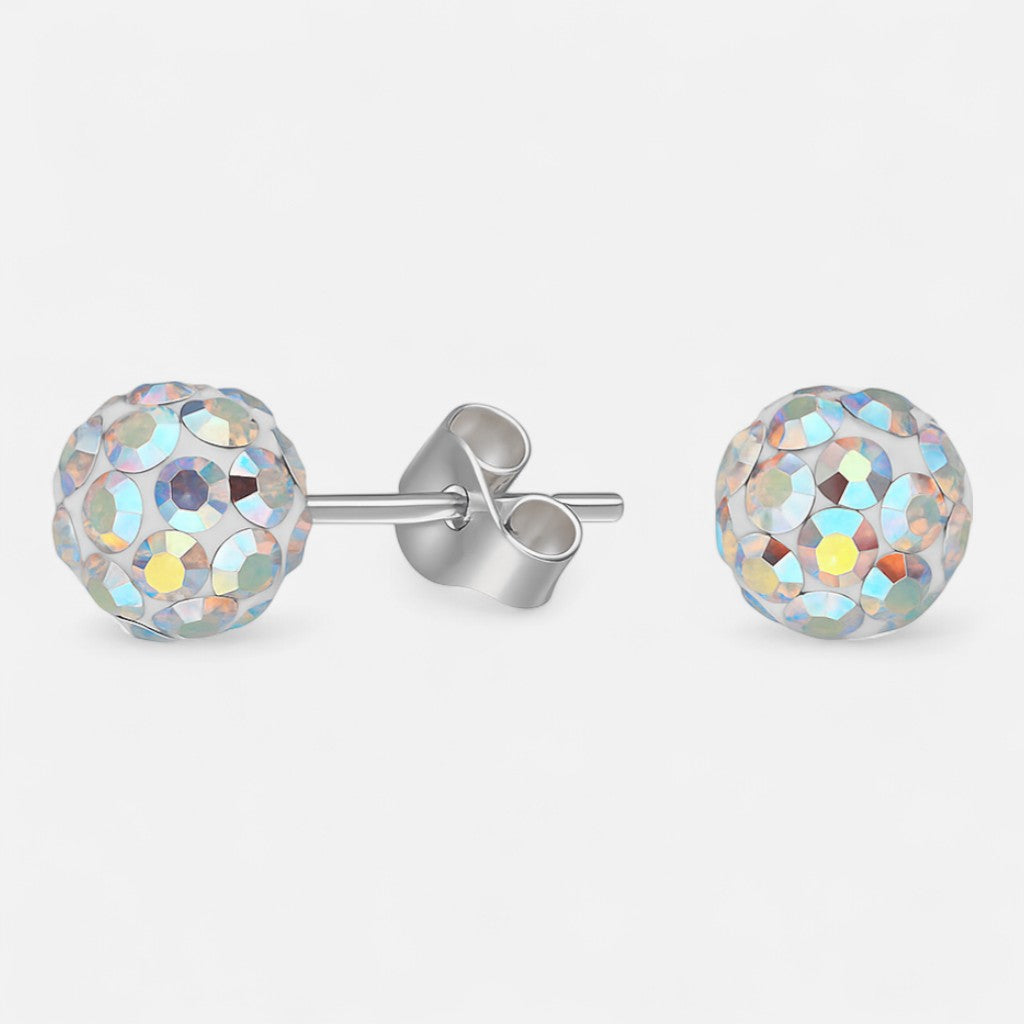 Aro Esfera Hecho con Cristal Swarovski Tornasol 6 mm