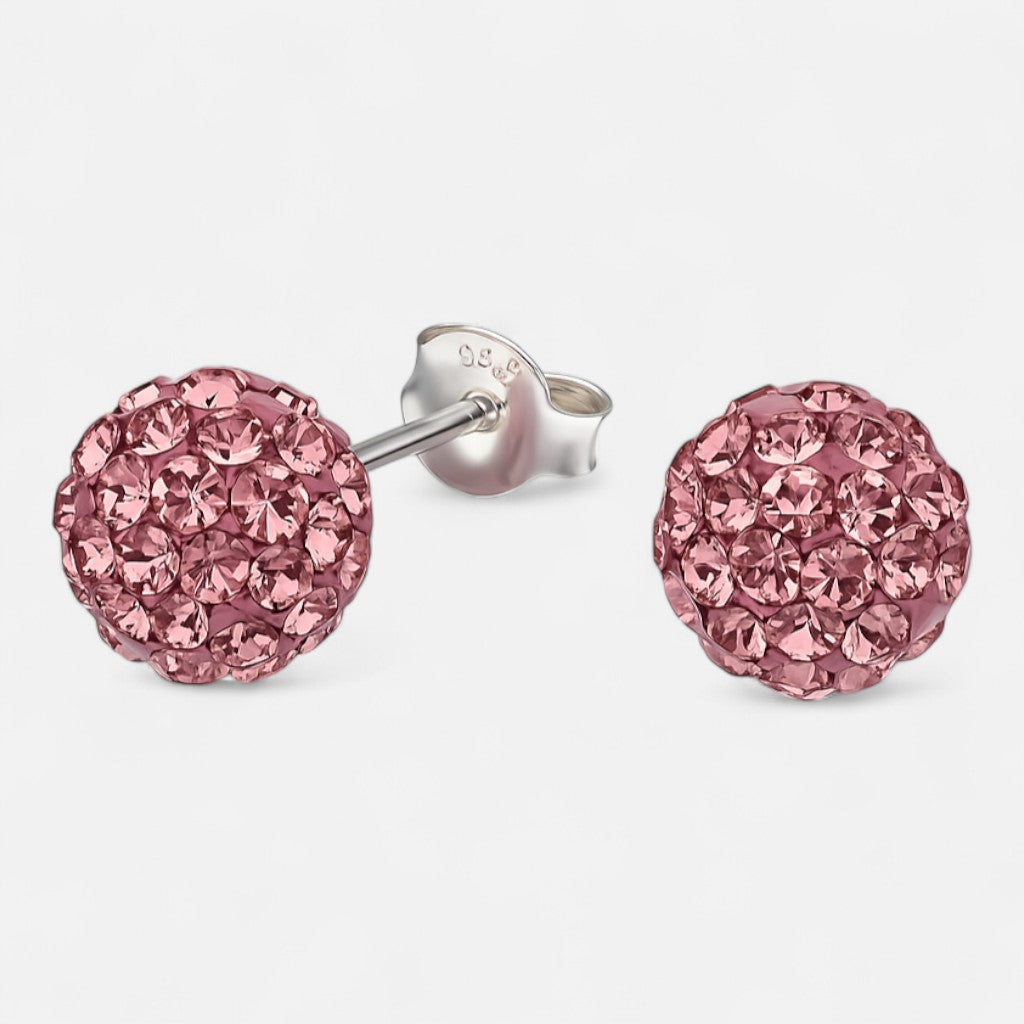 Aro Cristales Rosado 8 mm