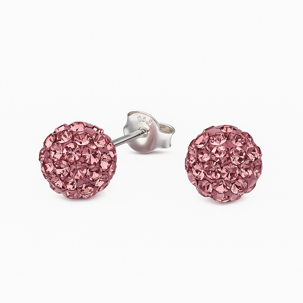 Aro Cristales Rosado 8 mm