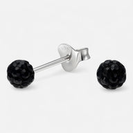 Aro Esfera Hecho con Cristal Swarovski® Negro 4 mm