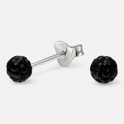 Aro Esfera Hecho con Cristal Swarovski® Negro 4 mm
