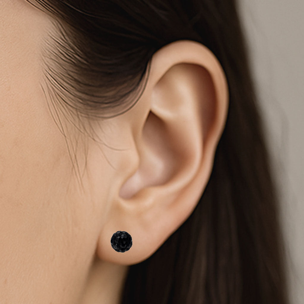 Aro Esfera Hecho con Cristal Swarovski® Negro 4 mm