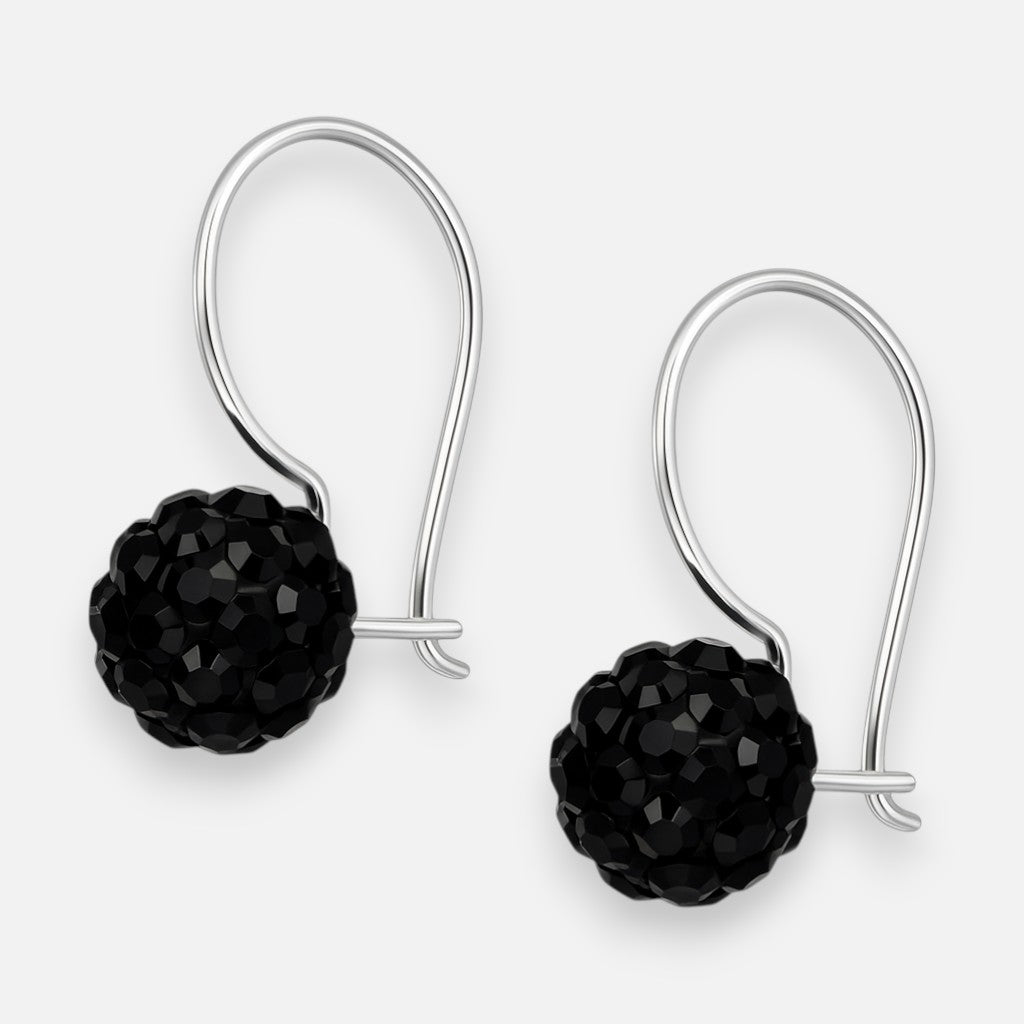 Aro Cristales Negro 8 mm