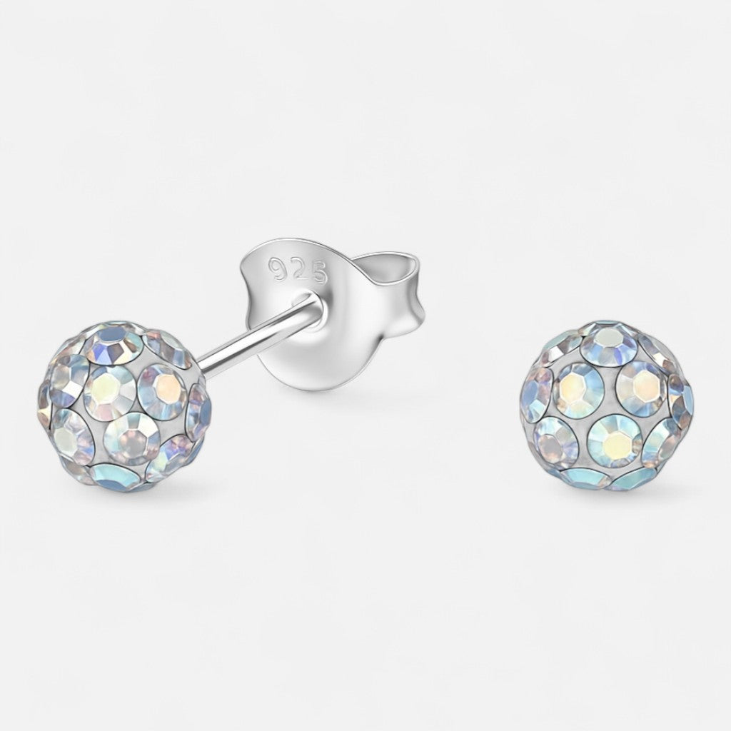 Aro Esfera Hecho con Cristal Swarovski® Tornasol 4 mm