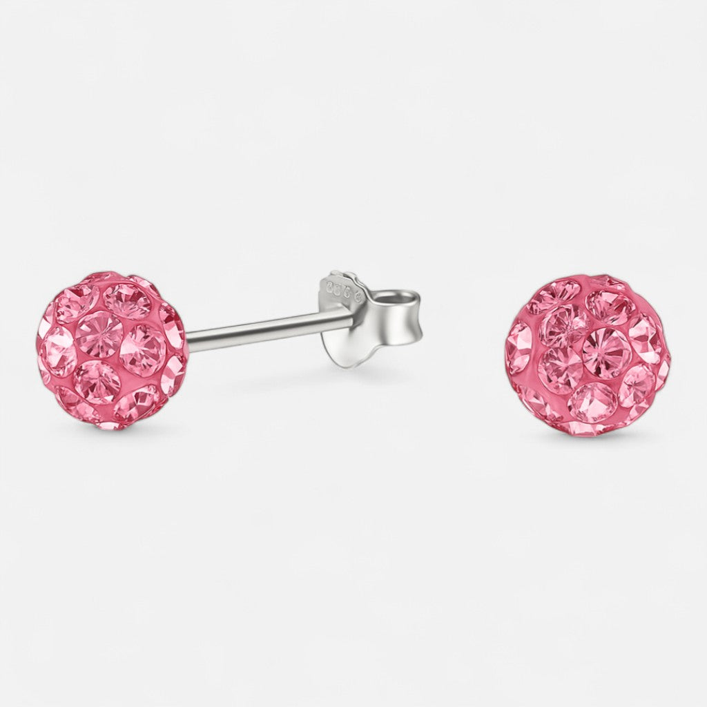 Aro Cristales Hecho con Swarovski® Rosado 6 mm