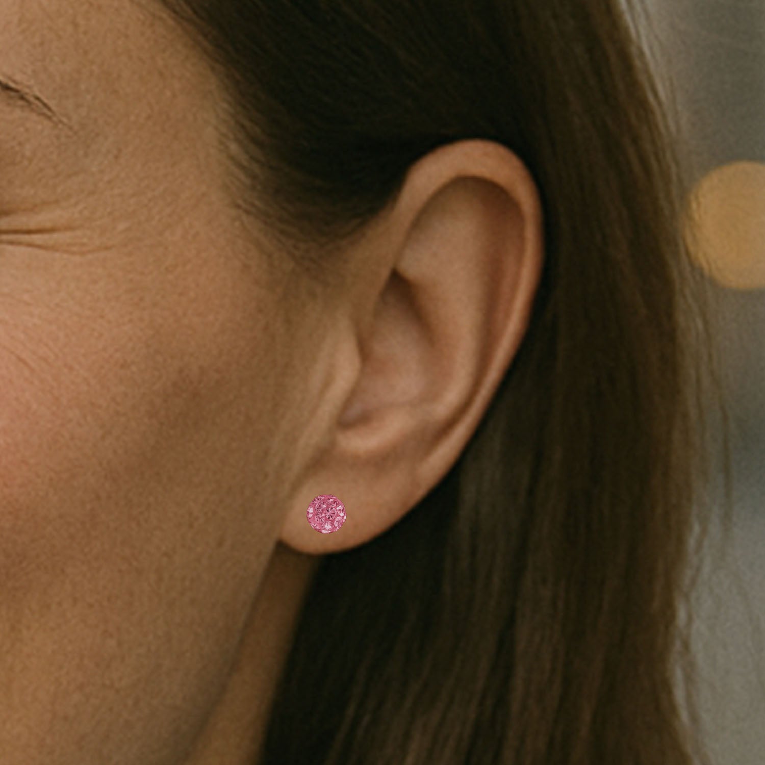 Aro Cristales Hecho con Swarovski® Rosado 6 mm