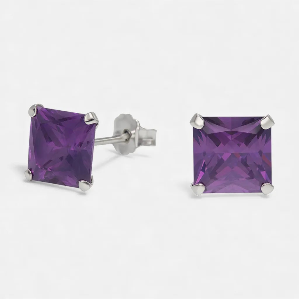 Aro Circón Amatista 6x6 mm