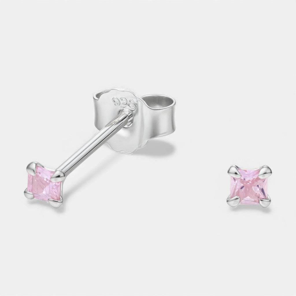 Aro Circón Rosa Francia 2x2 mm