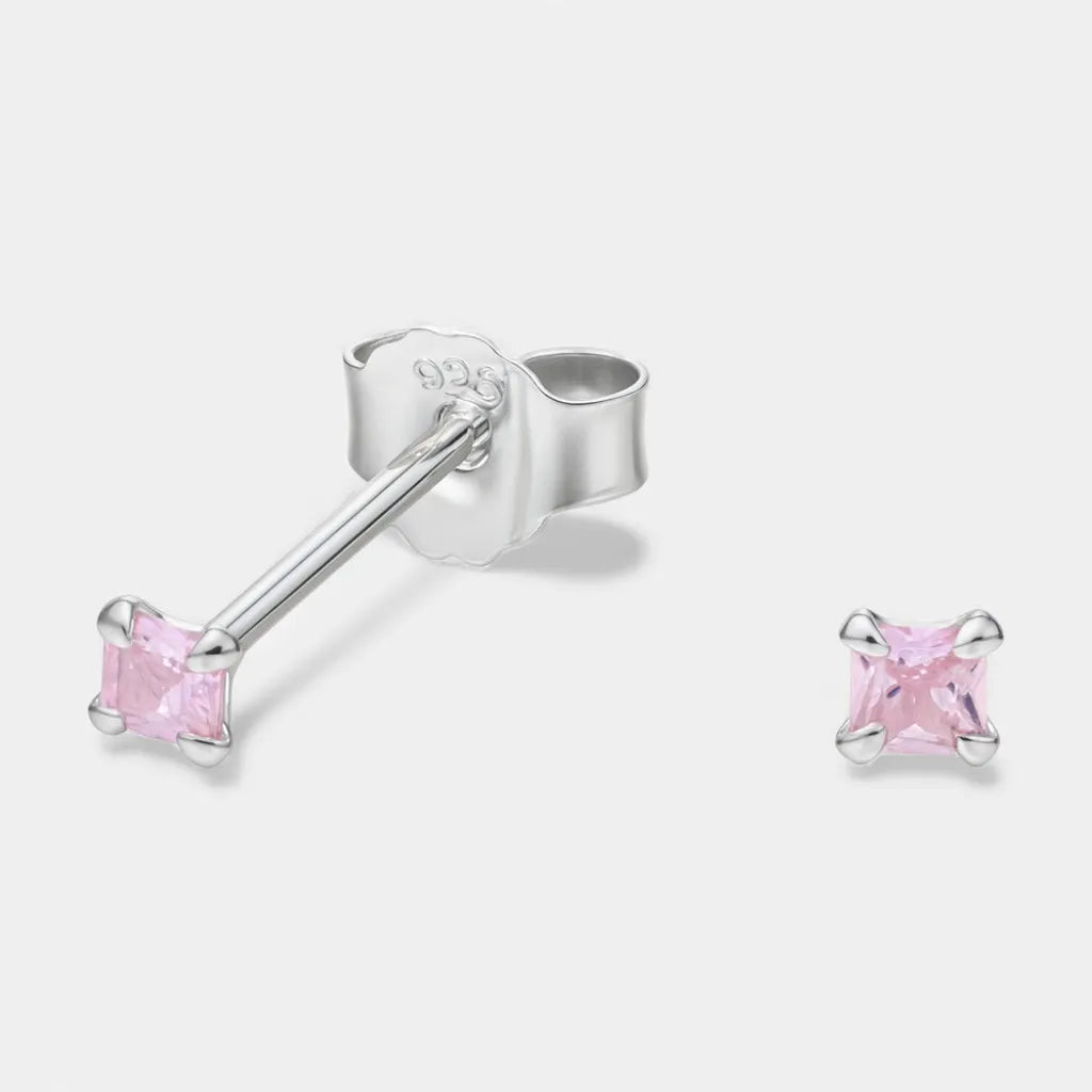 Aro Circón Rosa Francia 2x2 mm