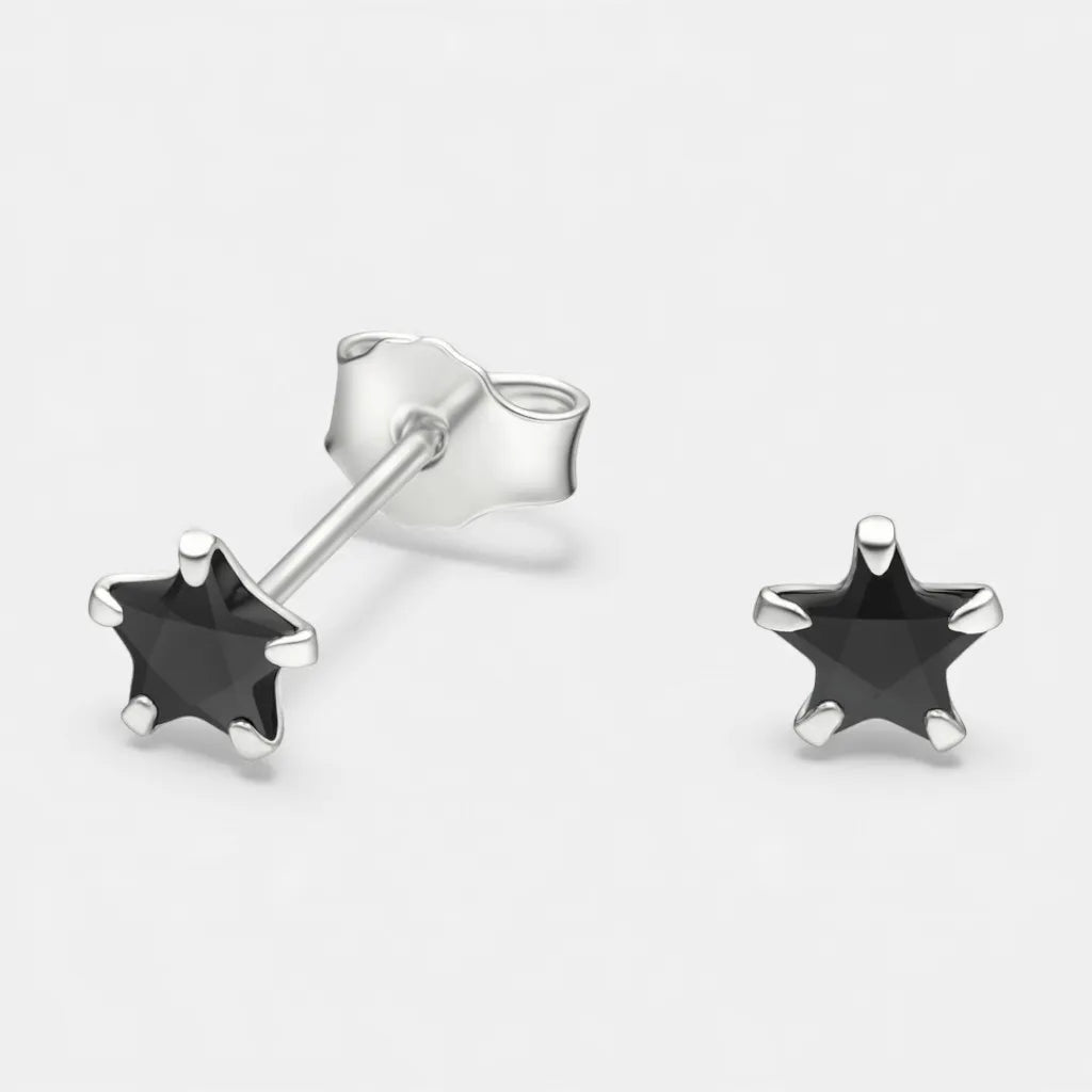 Aro Estrella Circón Ónix 4 mm