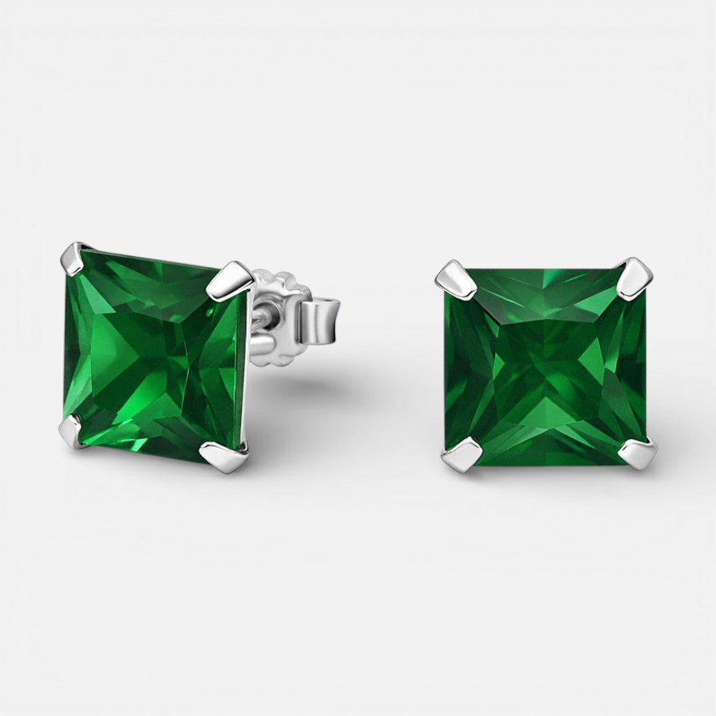 Aro Circón Esmeralda 8x8 mm