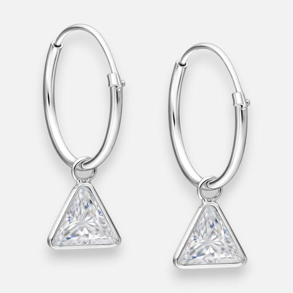 Argolla Triangulo Circón 14 mm