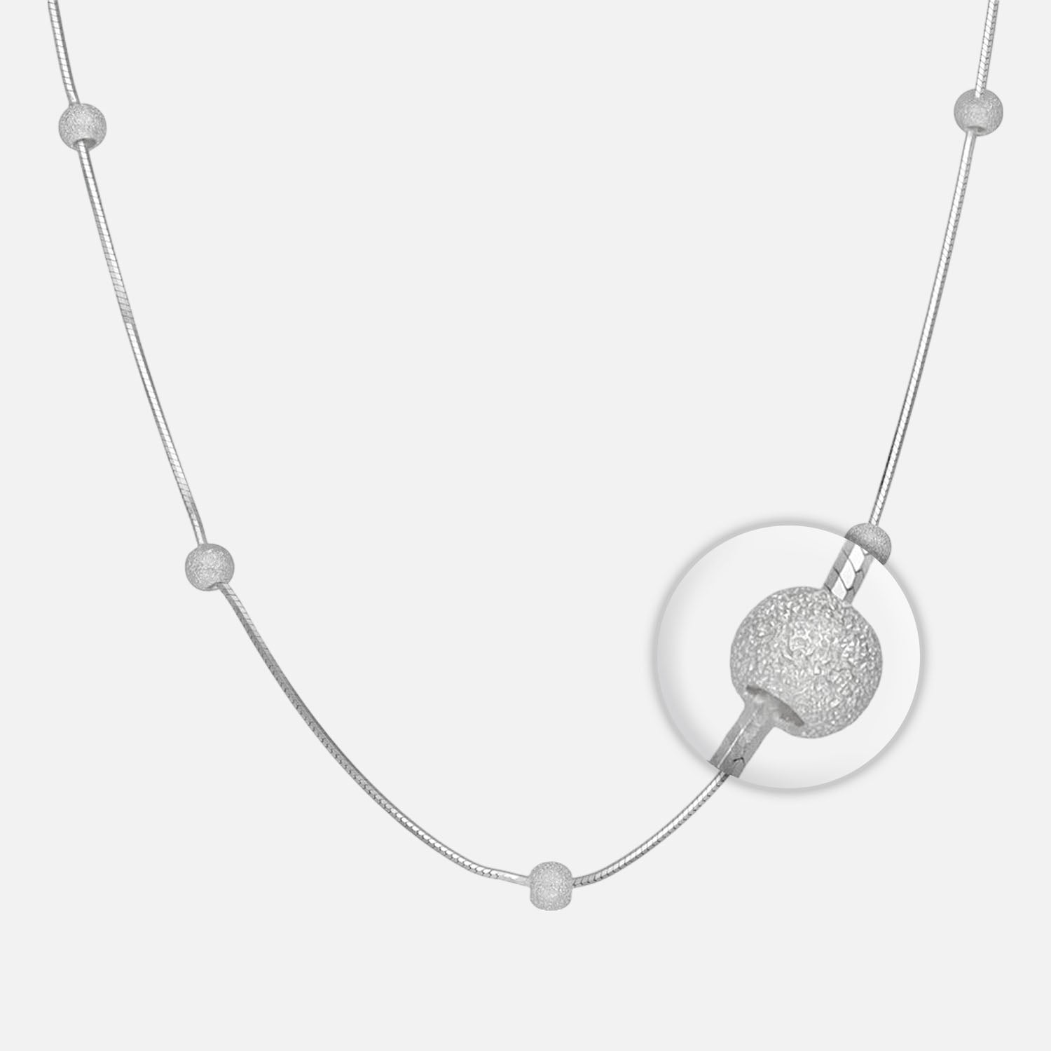 Cadena Cola de Topo con Bolitas Satinadas