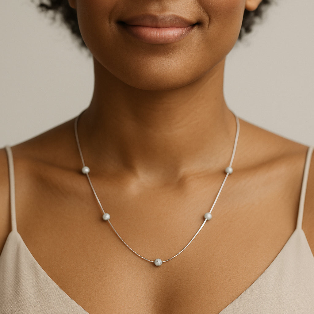 Cadena Cola de Topo con Bolitas Satinadas