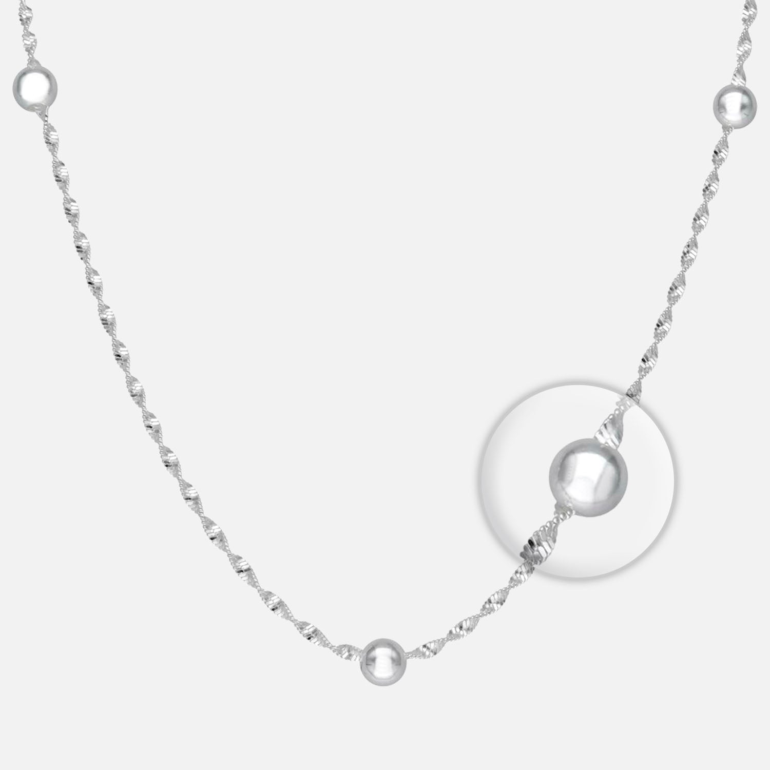 Cadena Espiral con Bolitas