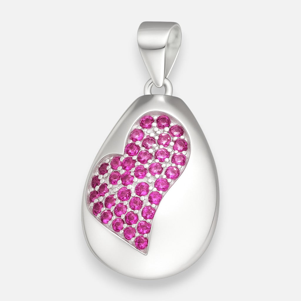 Colgante Gota Corazón Chunky Circones Rubí
