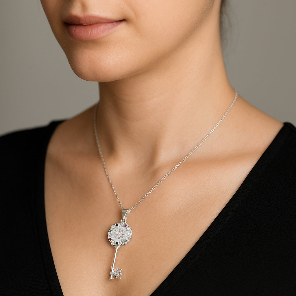 Colgante Llave Estrella 7 Chakras
