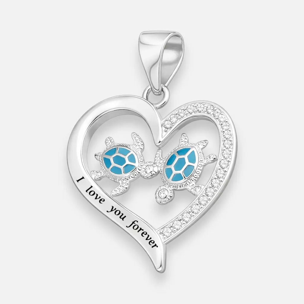 Colgante Corazón Tortugas Esmaltadas Circones