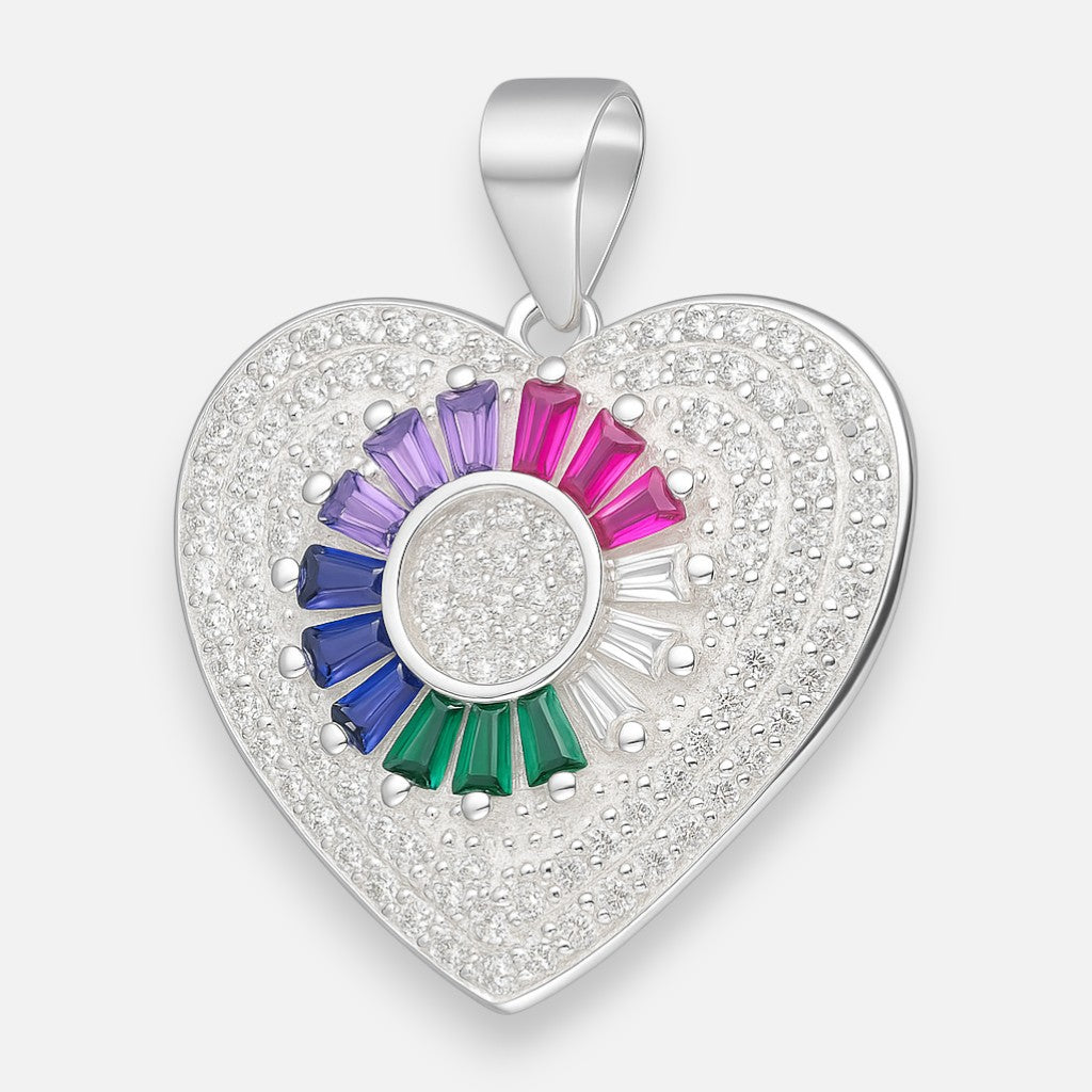 Colgante Corazón Circones Baguette Multicolor
