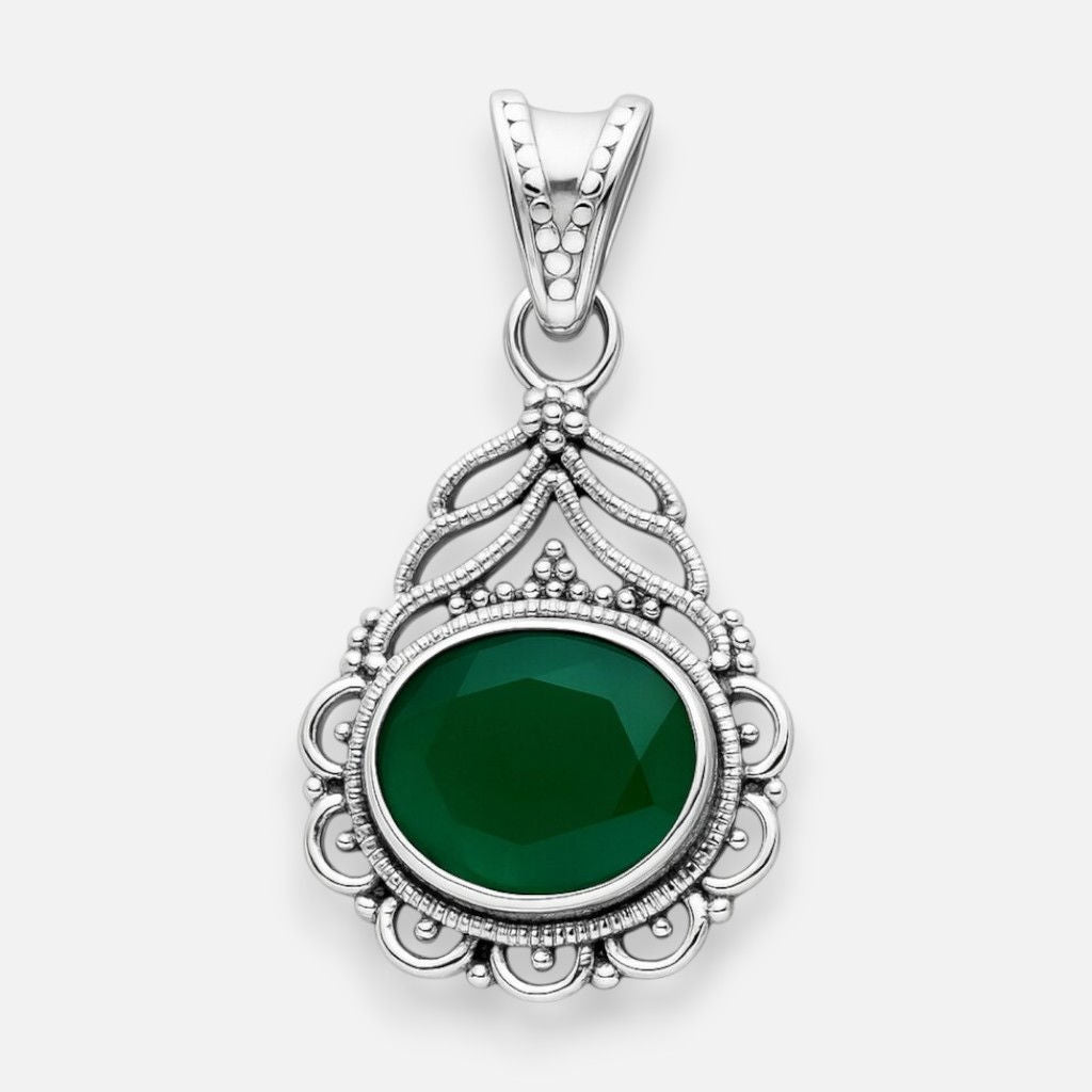 Colgante Circón Esmeralda Étnico