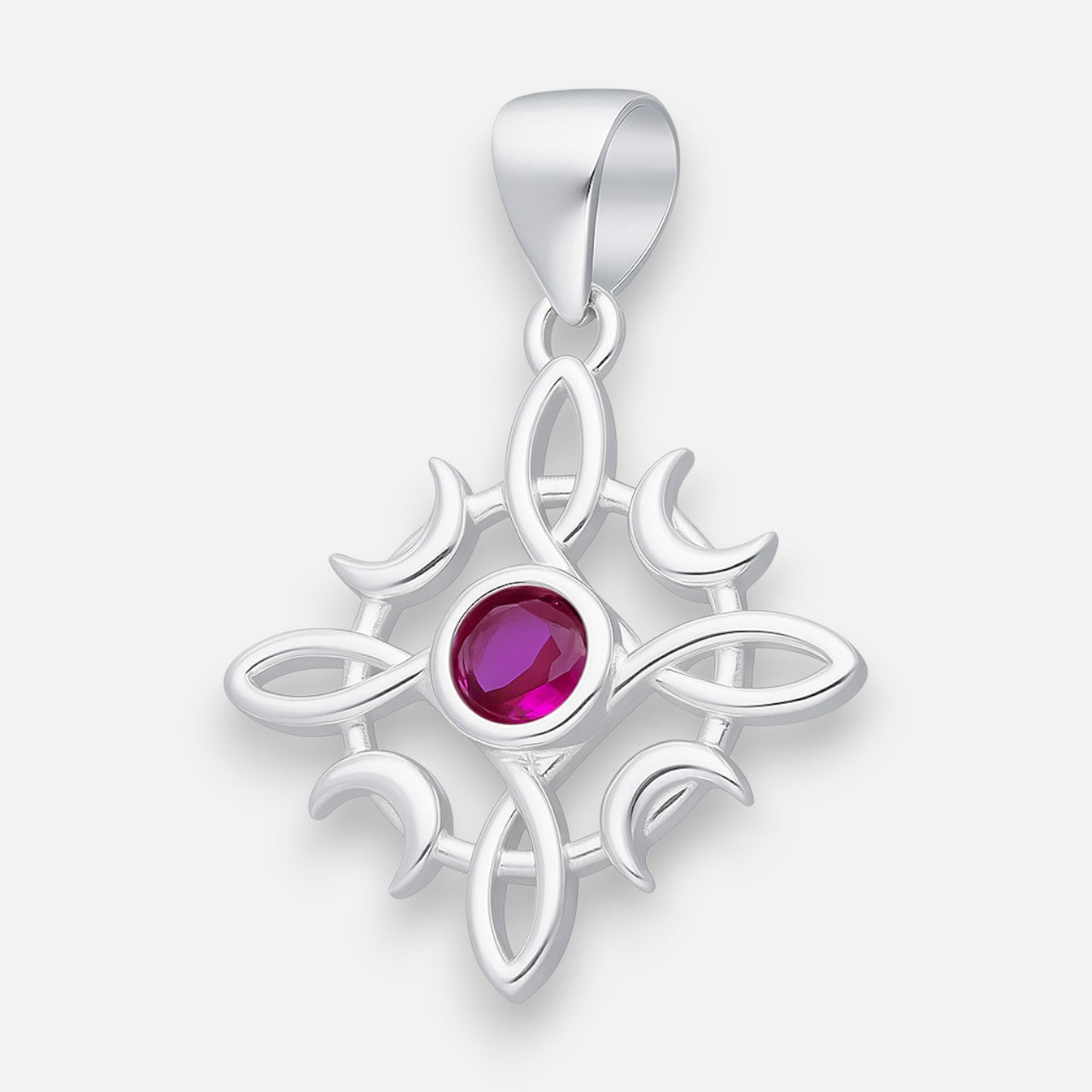 Colgante Nudo de Brujas Circón Rubí