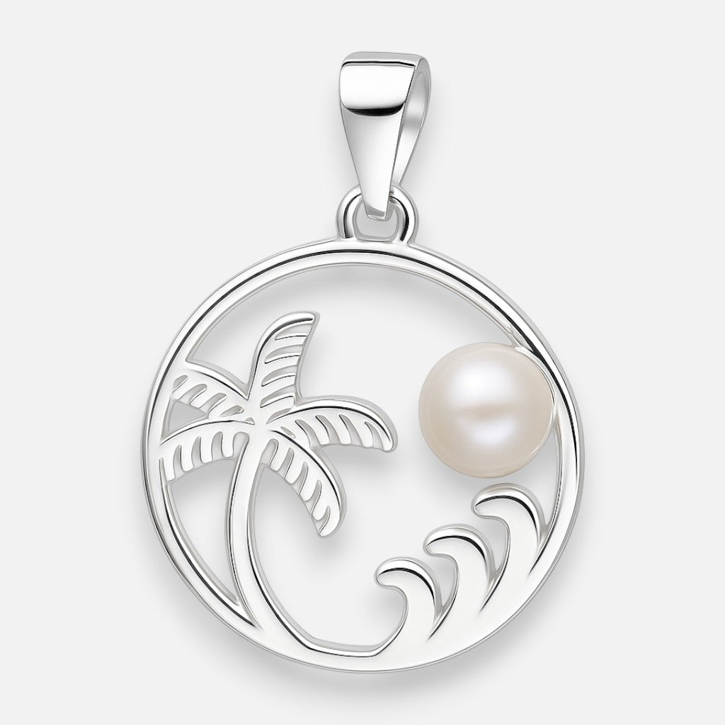 Colgante Palmera Olas Perla