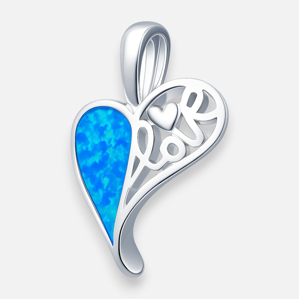 Colgante Corazón Ópalo Azul Love
