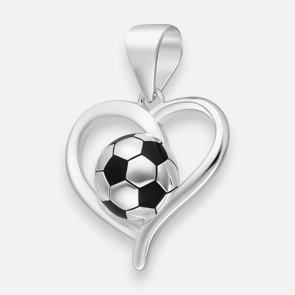 Colgante Corazón Pelota de Fútbol Esmaltada