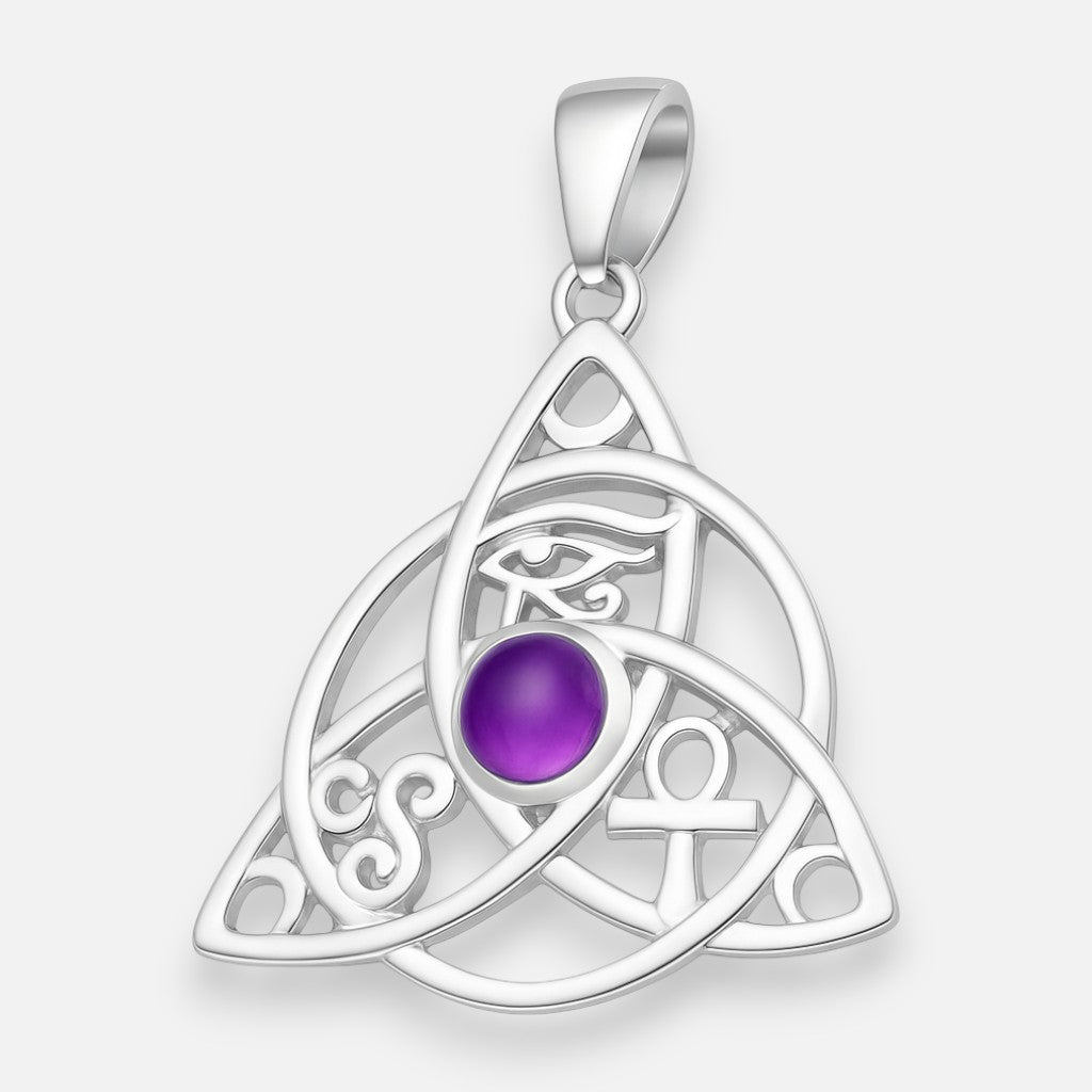 Colgante Amuleto Triqueta Amatista