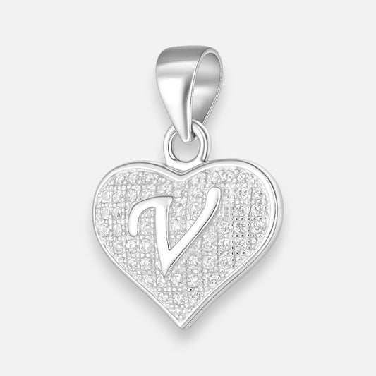 Colgante Letra V Corazón Circones