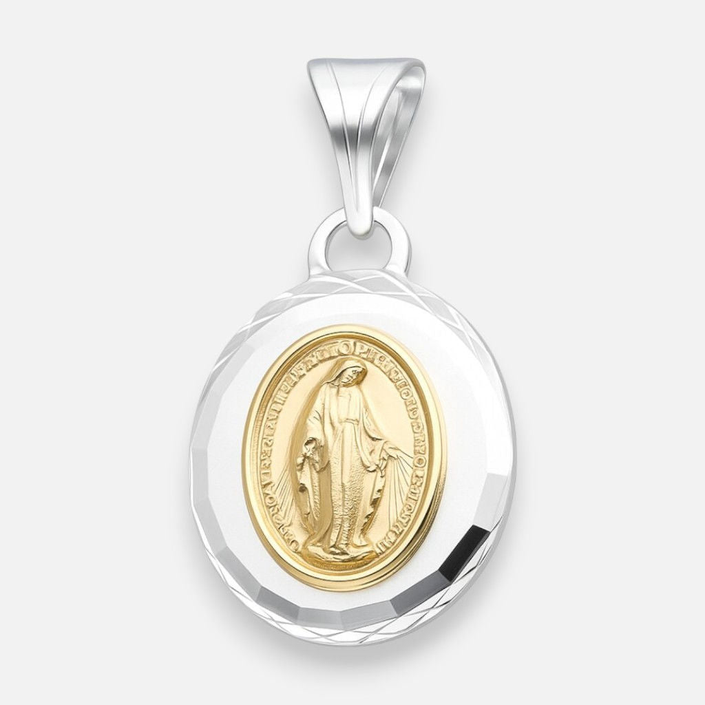 Colgante Virgen de los Rayos Milagrosa Facetado en Oro