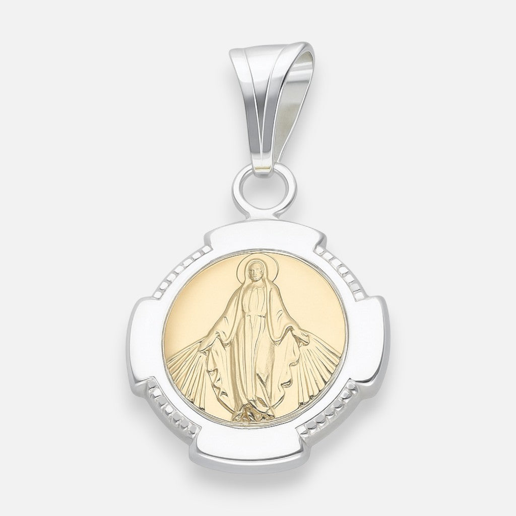 Colgante Inflado Virgen de los Rayos Milagrosa en Oro