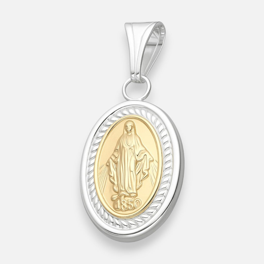 Colgante Inflado Virgen de los Rayos Milagrosa en Oro