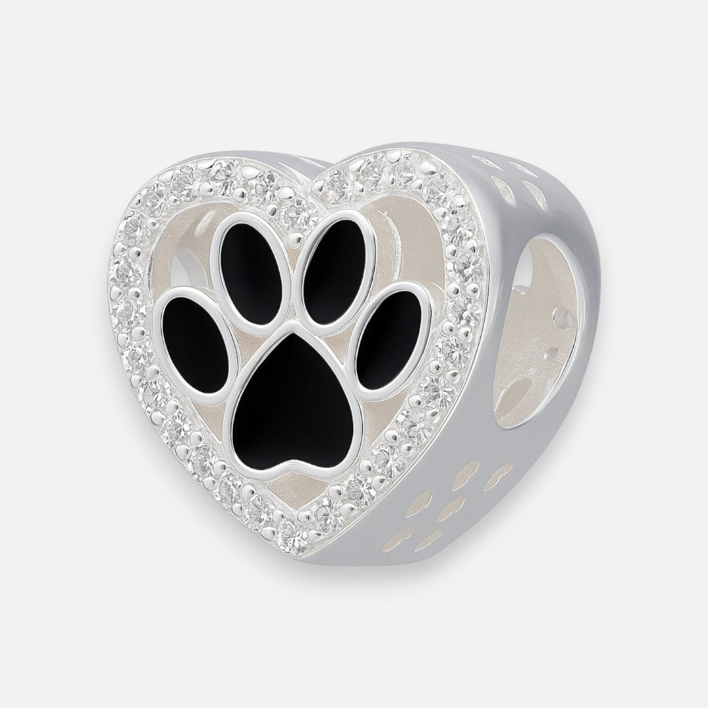 Colgante Charm Patita Esmaltada Corazón Circones