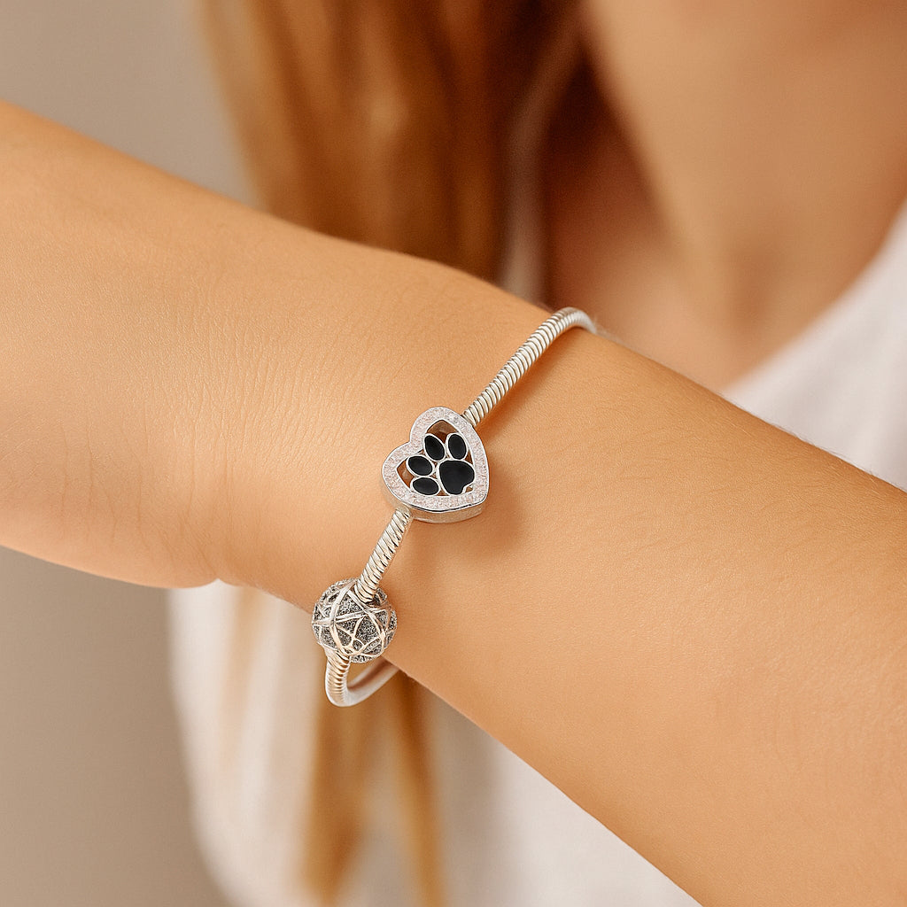 Colgante Charm Patita Esmaltada Corazón Circones