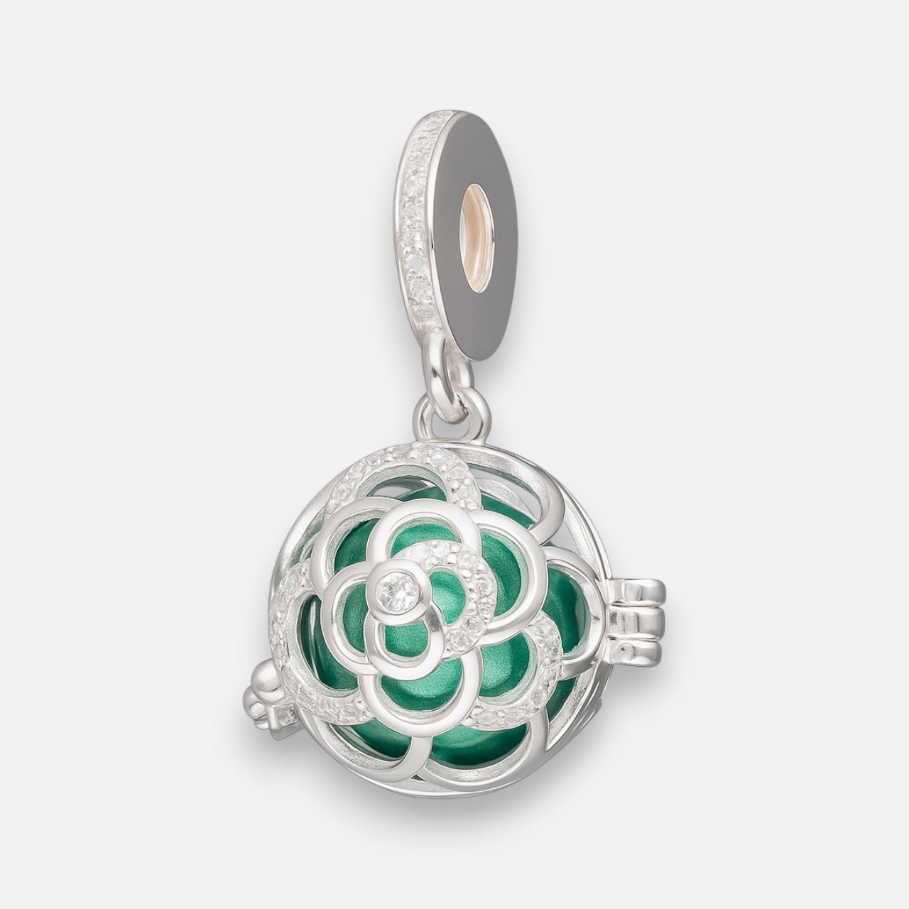 Colgante Charm Llamador de Ángeles Rosa de Abril Circones 16 mm