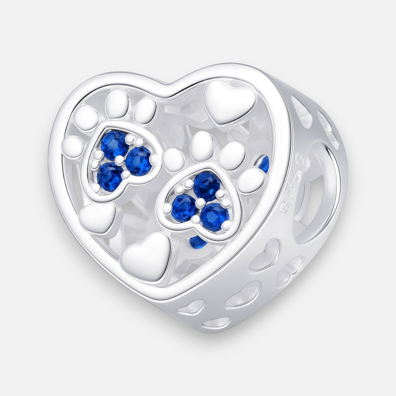 Colgante Charm Corazón Patita Circones Zafiro