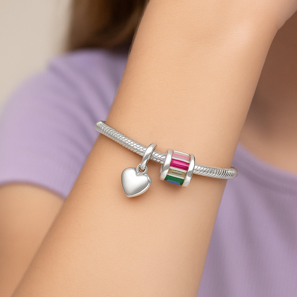 Colgante Charm Circones Baguette Multicolor